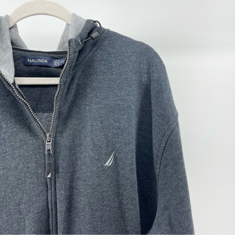 Nautica Full Zip Hoodie Sweatshirt in Charcoal Grey, Men's XXL - Picture 2 of 8